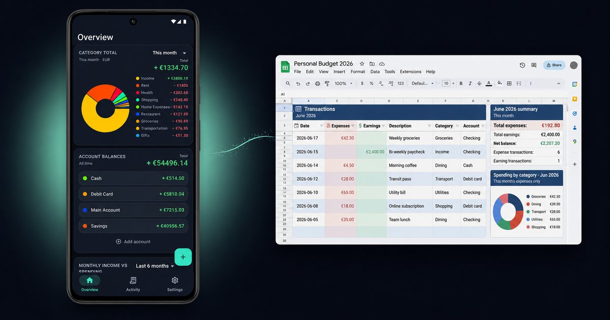 I made the expense tracker fill itself from the payment notifications, then write a row to my Google